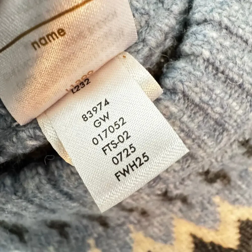 HANNA ANDERSSON Holiday Fair Isle Sweater Blue Size Large